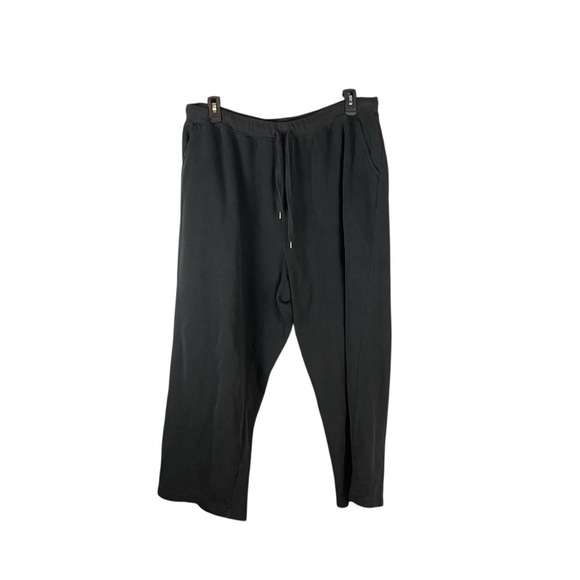 Woman Within Black Fleece Drawstring Sweatpants Size 2X (26/28) - Picture 2 of 5